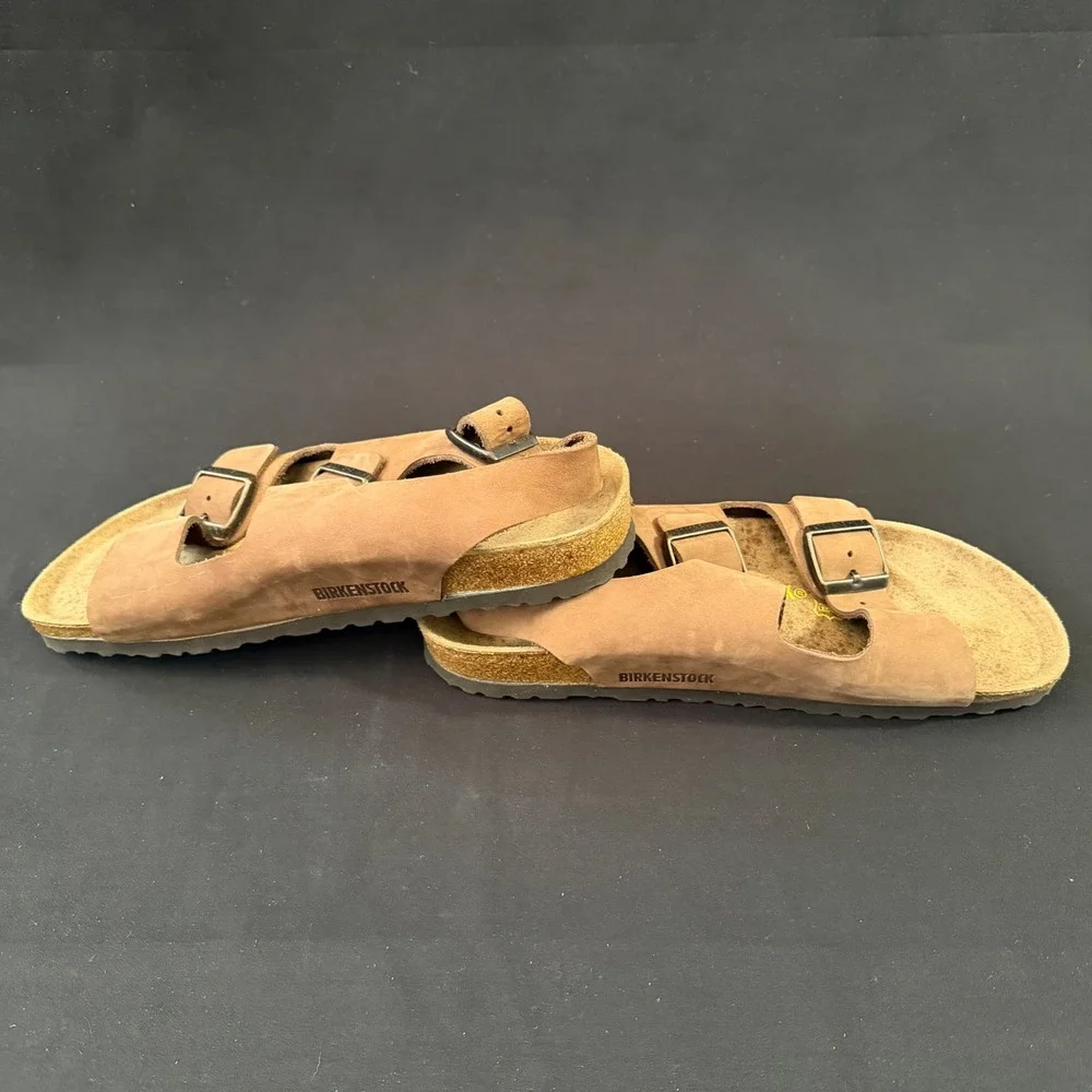 Birkenstock Milano Tobacco Brown Oiled Leather Sandals Mens 9 EU 42 034191